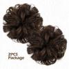 BARSDAR 100% Human Hair Bun Extension - 2 PCs Real Human Hair Messy Bun Hair Pieces Brown Hair Bun Extensions for Women - Real Human Hair Bun Scrunchies Updo Chignons Daily - Brown view 2