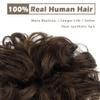 BARSDAR 100% Human Hair Bun Extension - 2 PCs Real Human Hair Messy Bun Hair Pieces Brown Hair Bun Extensions for Women - Real Human Hair Bun Scrunchies Updo Chignons Daily - Brown view 3