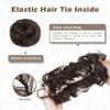 BARSDAR 100% Human Hair Bun Extension - 2 PCs Real Human Hair Messy Bun Hair Pieces Brown Hair Bun Extensions for Women - Real Human Hair Bun Scrunchies Updo Chignons Daily - Brown view 4