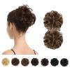 BARSDAR 100% Human Hair Bun Extension - 2 PCs Real Human Hair Messy Bun Hair Pieces Brown Hair Bun Extensions for Women - Real Human Hair Bun Scrunchies Updo Chignons Daily - Medium Chestnut Brown view 1