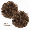 BARSDAR 100% Human Hair Bun Extension - 2 PCs Real Human Hair Messy Bun Hair Pieces Brown Hair Bun Extensions for Women - Real Human Hair Bun Scrunchies Updo Chignons Daily - Medium Chestnut Brown view 2