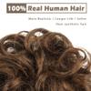 BARSDAR 100% Human Hair Bun Extension - 2 PCs Real Human Hair Messy Bun Hair Pieces Brown Hair Bun Extensions for Women - Real Human Hair Bun Scrunchies Updo Chignons Daily - Medium Chestnut Brown view 3