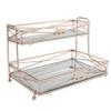 Home Details Mirrored, Perfect for Perfumes, Jewelry, Makeup, Cosmetic Organizer, Stylish Decor in Rose Gold 2 Tier Vanity Tower view 1