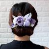 Abbie Home Flower Hair Comb - Floral Boho Comb with Rose Berry Handmade Bridal Crown Wedding Floral Headpiece (Lavender) view 1