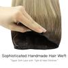 HOTBANANA Wire Hair Extensions 14 inch 75g Walnut Brown to Ash Brown and Bleach Blonde Fish Line Extensions Real Human Hair Straight Invisible Wire Remy Hair Extensions view 2