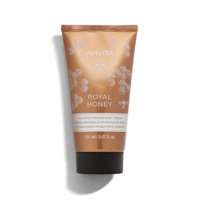 Apivita Royal Honey Rich Moisturizing Body Cream | Deeply Moisturizes, Nourishes & Replenishes with Honey & Beeswax, 150 mL / 5.07 oz