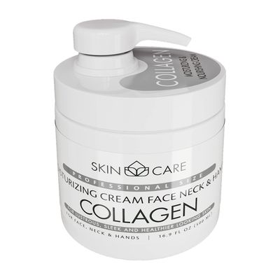 Skin Care Collagen 3-in-1 Moisturizer Face Cream, Neck and Hands - Treatment for Crepey Texture, Wrinkles and Sagging - Daily Lotion for All Skin Types - 16.9 fl. oz.