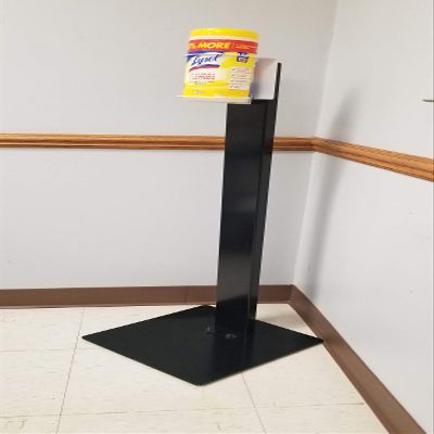FLOOR STAND WITH 4 INCH WIPE CANISTER BRACKET
