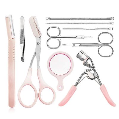 AnHua 10-in-1 Eyebrow Trimming Tool Eyebrow Trimming Eyebrow Card Curling Eyelash Curler Shaving Eyebrow Tool Makeup Set