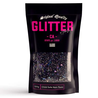 Black Holographic Chunky Glitter  Chunky Glitter Mix  100g Festival Glitter Cosmetic Face Body Hair Nails