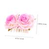 2pcs Hair Comb Bridesmaid Hear Decor Flower Hair Decorative Hairpin Bridal Comb Headpieces Floral Hair Comb Bride Hair Clip Fabric Miss Flowers Accessories view 2