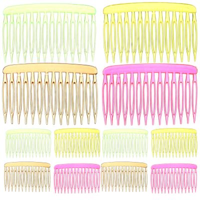 12pcs Side Hair Comb Teeth Hair Clip Combs Wedding Bridal Veil Comb Hair Accessories for Women Girls Lady (Mixed Color)