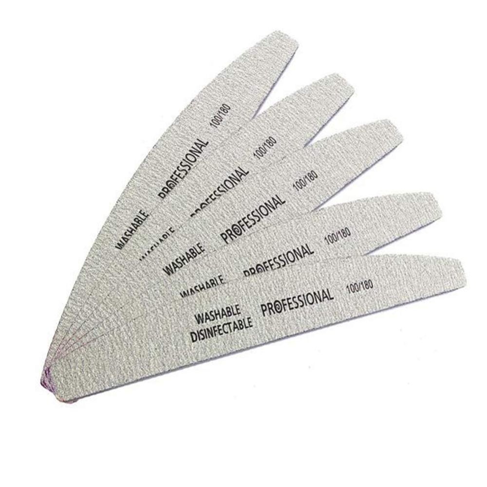 Minkissy 5Pcs Professional Nail Files 100/180 Grit Double Sided Emery Board Nail Styling Tools for Natural and Acrylic Nails
