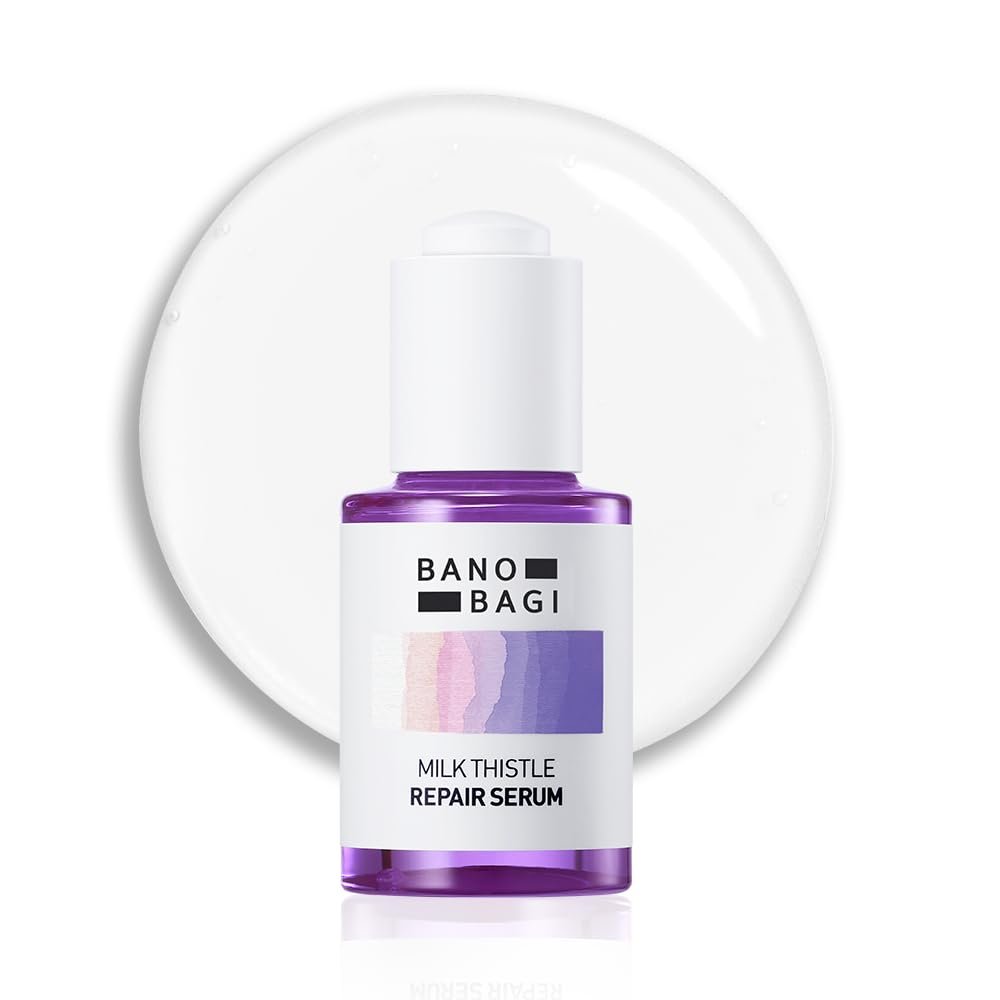 BANOBAGI Milk Thistle Repair Serum | Korean Skin Care Face Moisturizer Hydrating Serum for Face | Korean Moisturizer Skin Firming Face Serum for Glowing Skin w/ 70% Burdock Root Extracts (1.01 oz)