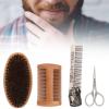 4Pcs Beard Grooming Kit for Men Men Hair Mustache Brush Beard Comb Scissor Styling Beard Care Tool Set Beard Care Kit for Styling Shaping Trimming(01) view 3