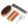4Pcs Beard Grooming Kit for Men Men Hair Mustache Brush Beard Comb Scissor Styling Beard Care Tool Set Beard Care Kit for Styling Shaping Trimming(01) view 4