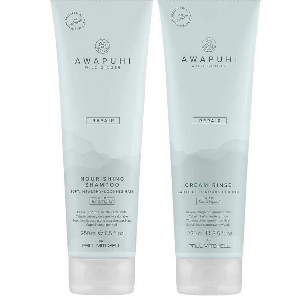 Awapuhi Wild Ginger Paul Mitchell Repair Gift Set, Shampoo + Conditioner, For Dry, Damaged Hair
