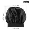 2pcs Satin Sleep Cap Wide Band Hat Elastic Head Cover Natural Hair Bonnet Hair Cover for Sleeping view 2