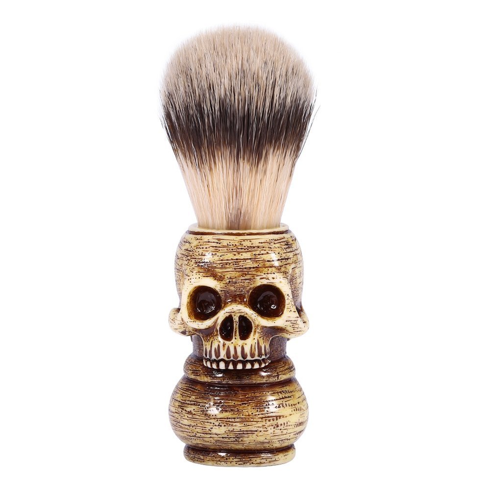 Barber Shaving Brush Mens Grooming Tool Makeup Skull Head Barber Salon Face Cleaning Tool