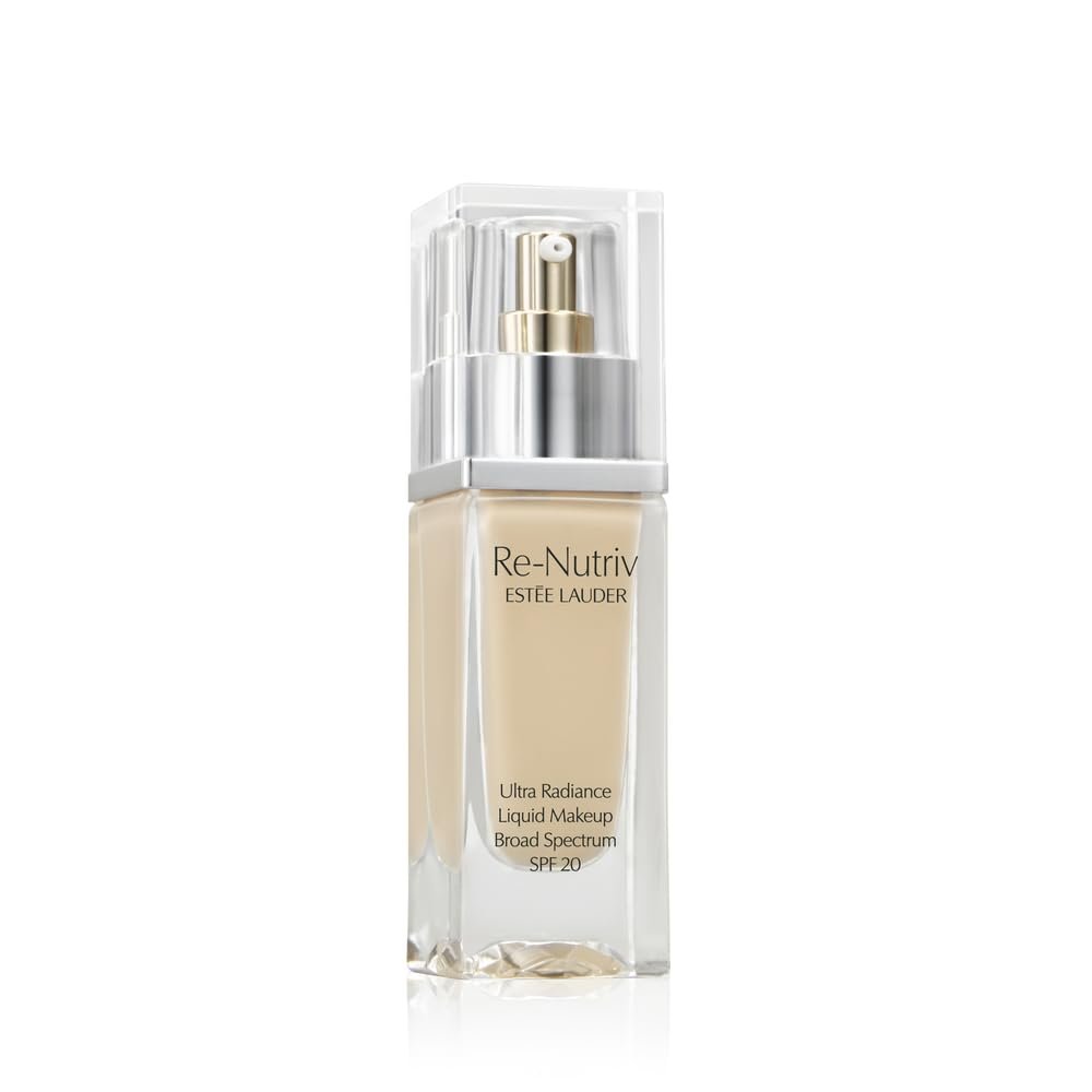 Este Lauder Re-Nutriv Ultra Radiance Liquid Foundation SPF 20 | Luxurious, Hydrating, Long-Wearing, 1 Fl Oz, 1W0 Warm Porcelain