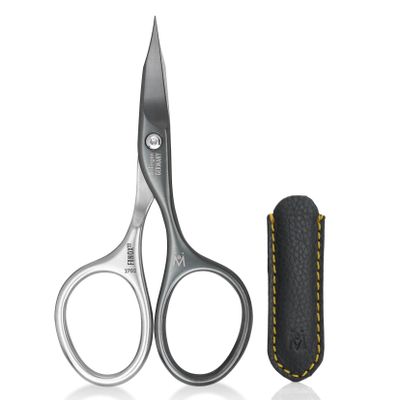 GERMANIKURE Nail and Cuticle Scissors - Self-Sharpening FINOX22 Titanium Coated Stainless Steel Professional Manicure Tools in Leather Case - Ethically Made in Solingen Germany - 2702