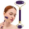 Amethyst Face Roller - Gua Sha Facial Tools, Jade Rollers for Face, Eye and Neck, Skin Care Kit for Men Women, Facial Massager for Wrinkles and Lifting, Self Care, Eye Rollers for Aging Skin view 1