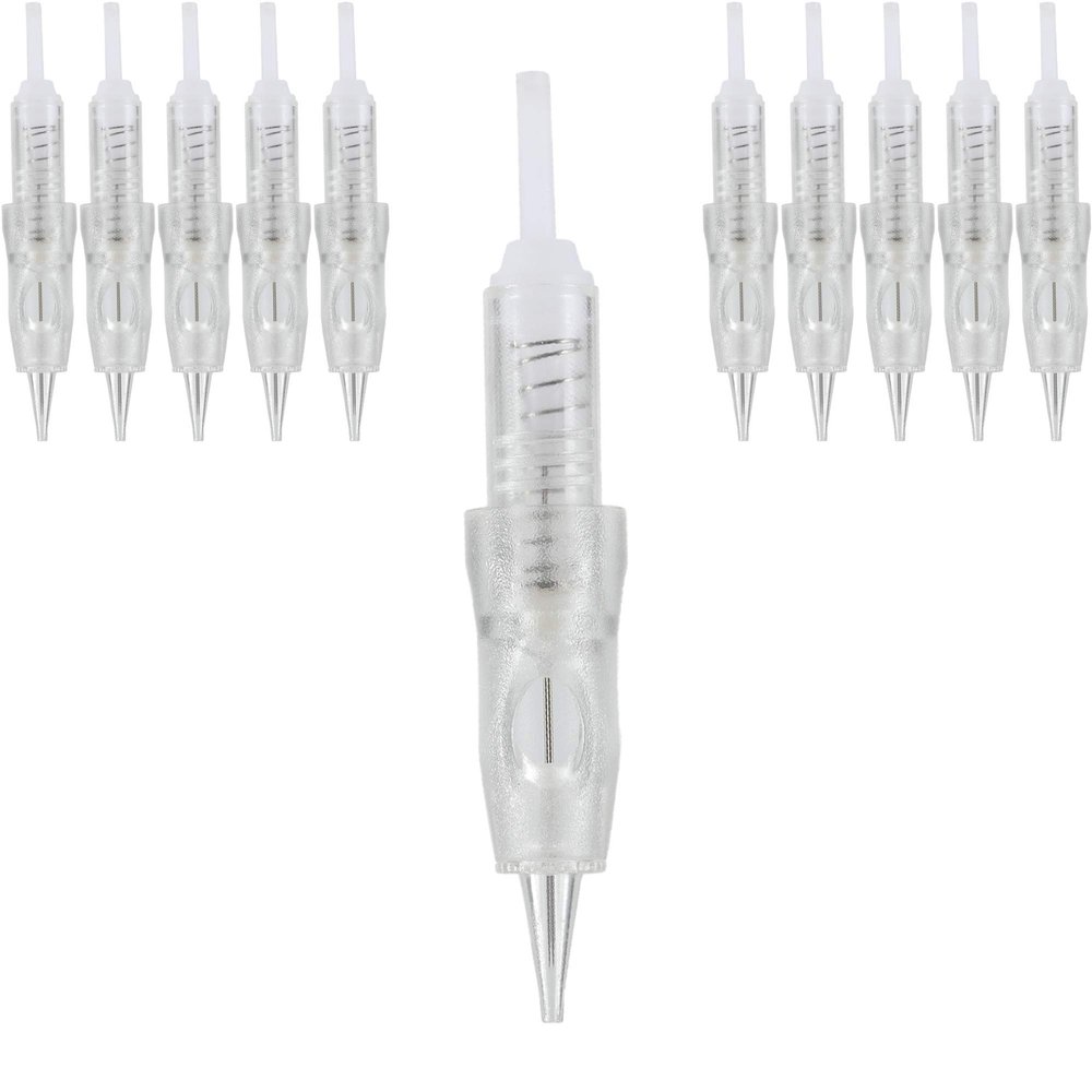 10 PCS M3 Needle Cartridge With Safety Membrane - Compatible with Intelli, Lady, Meraki & Arrow Permanent Make Up Machine By Mellie Microblading (Needle, 3RL)