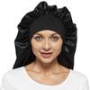 Wbfwbb 2 Pcs Silk Bonnet for Women Satin, Soft Elastic Band Silky Sleeping Cap Big Bonnets for Braids view 3
