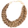 BOBIYA Messy Wide 2 Strands Synthetic Hair Dark Blonde Braided Headband Classic Chunky Braid Headband Elastic Stretch Hairpiece Women (Dark Blonde) view 1