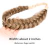 BOBIYA Messy Wide 2 Strands Synthetic Hair Dark Blonde Braided Headband Classic Chunky Braid Headband Elastic Stretch Hairpiece Women (Dark Blonde) view 3