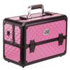 Aluminum Lash and Brow Case with Holder and Shoulder Strap Pink view 1