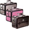 Aluminum Lash and Brow Case with Holder and Shoulder Strap Pink view 2