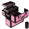 Aluminum Lash and Brow Case with Holder and Shoulder Strap Pink view 3