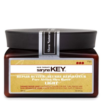 Saryna Key Light Damage Repair Treatment Butter Mask - African Shea Butter for Dry Hair Treatment - Rejuvenating Butter Moisturizer with Natural Keratin and Vitamins A, E, F(300ml/10.14oz)