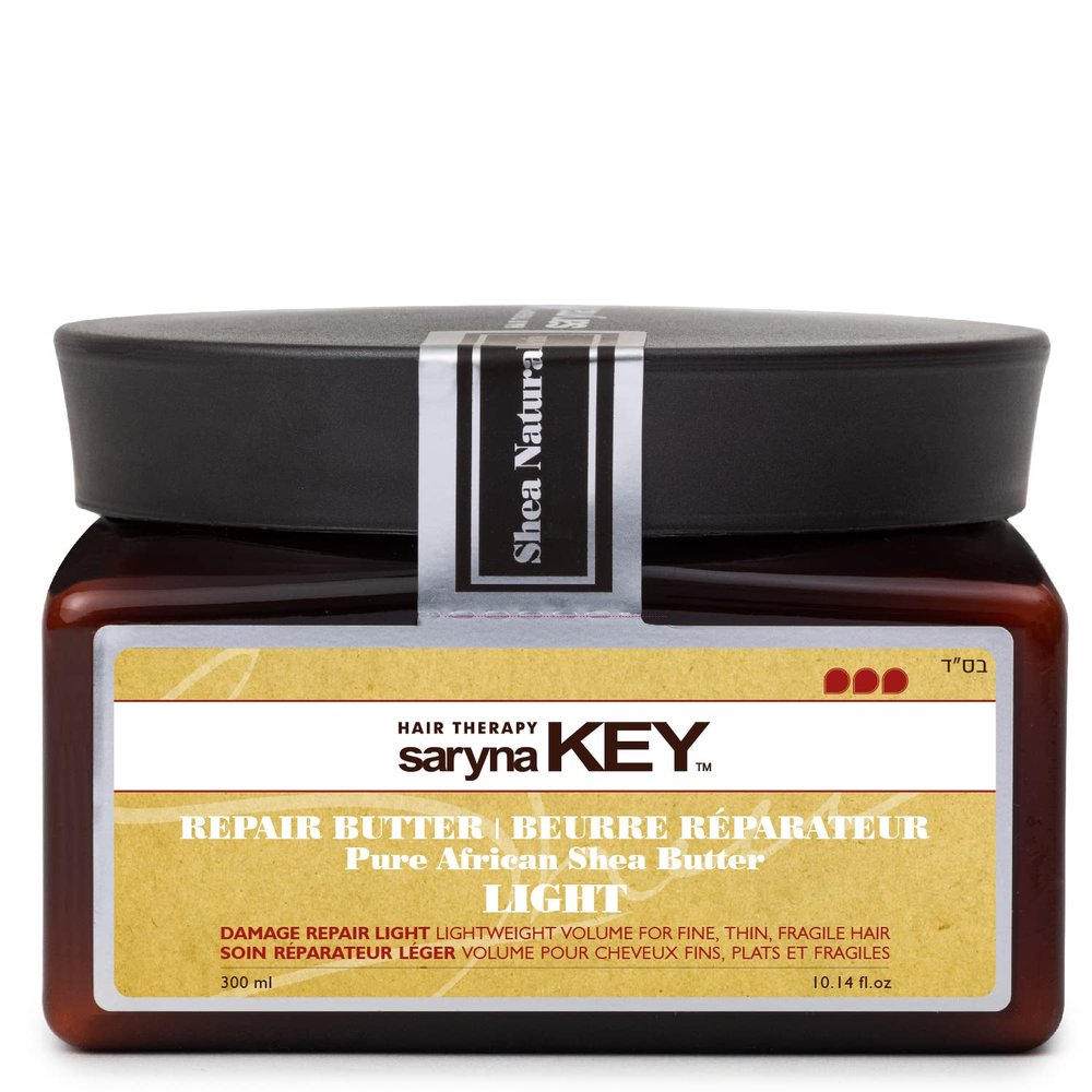 Saryna Key Light Damage Repair Treatment Butter Mask - African Shea Butter for Dry Hair Treatment - Rejuvenating Butter Moisturizer with Natural Keratin and Vitamins A, E, F(300ml/10.14oz)