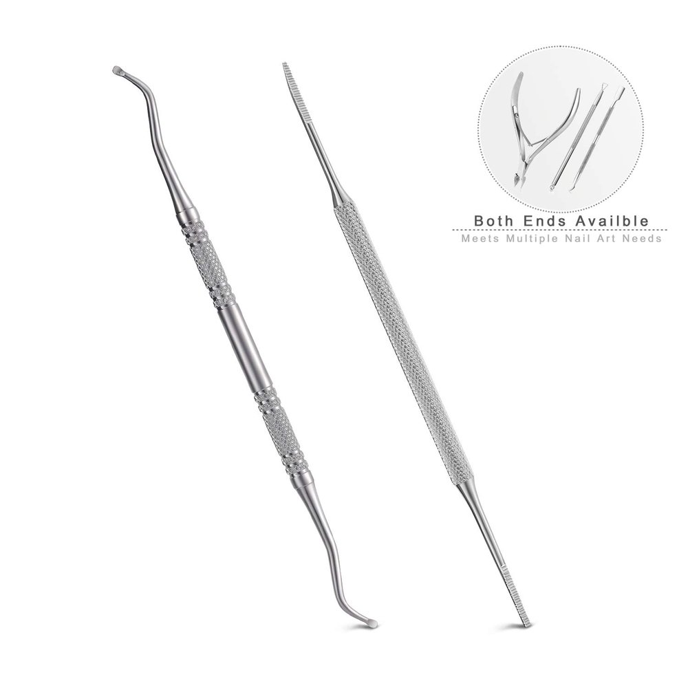 2PCS Ingrown Toenail File and Lifter+Cuticle Trimmer with Cuticle Pusher,YINYIN Professional Stainless Steel Pedicure Manicure Tools for Fingernails and Toenails