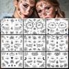 Spider Face Tattoos, 6-Sheet Face Spider Web Mask Prank Temporary Tattoo Stickers and 3-Sheet Fake Face Spiders Realistic Tattoos for Women Girls Kids Holloween Face Makeup view 1