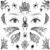 Spider Face Tattoos, 6-Sheet Face Spider Web Mask Prank Temporary Tattoo Stickers and 3-Sheet Fake Face Spiders Realistic Tattoos for Women Girls Kids Holloween Face Makeup view 2