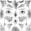 Spider Face Tattoos, 6-Sheet Face Spider Web Mask Prank Temporary Tattoo Stickers and 3-Sheet Fake Face Spiders Realistic Tattoos for Women Girls Kids Holloween Face Makeup view 3