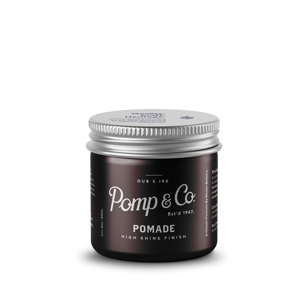 Pomp & Co High Shine Pomade, Mens Styling Pomade For A medium Strong Hold With A Wetlook Finish, Water Based Pomade 60ml