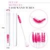 60 Pieces Mascara Wand Tube Set 30 Diamond Empty Eyelash Brush Tubes Spoolies 30 Mascara Wand Lash Extension Brushes Applicators Makeup Tools (110 mm, Pink) view 2