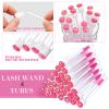60 Pieces Mascara Wand Tube Set 30 Diamond Empty Eyelash Brush Tubes Spoolies 30 Mascara Wand Lash Extension Brushes Applicators Makeup Tools (110 mm, Pink) view 3