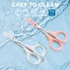 PAFASON Stainless Steel Curved and Straight Beauty Cosmetic Eyebrow Grooming Scissor Set with Safety Cap for Trimming Shaping Eyelash Extensions view 4