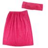 Backbayia Women Waffle Body Wrap Absorbent Microfiber Spa Bath Towel with Headband (Rose Red) view 1