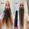 Beard Straightener, New Improved Charging Cable(USB C), Cordless Beard and Hair Straightening Comb, Rechargeable, Portable, and Durable. Beard comb for men, Grooming Accessory for Men (Black and Blue) view 4