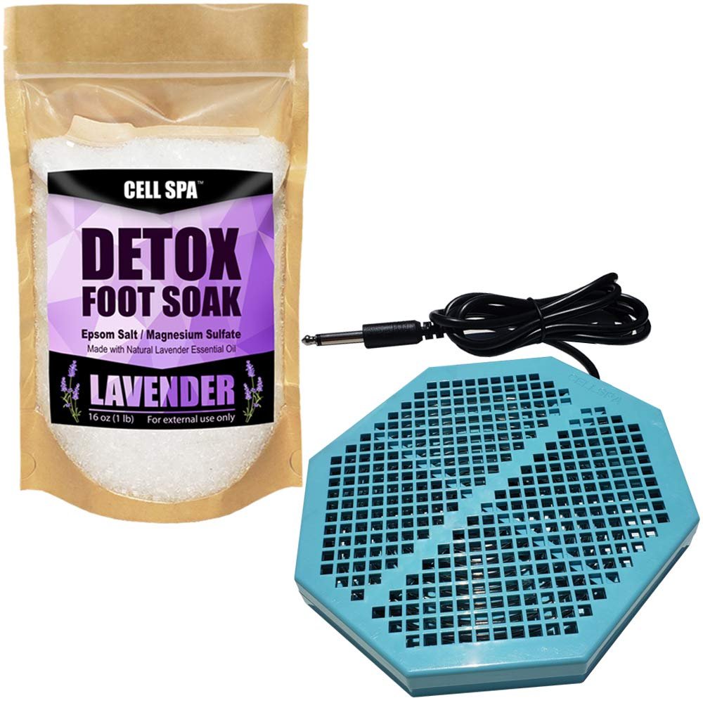Cell Spa CS-900 Twice Powerful 6.5" x 5.5" Ion Detox Foot Bath Arrays Flat Dual Coil Stainless Steel Aqua Ionic Cleanse Array Compatible With Most 1/4" Plug Type Detox Machines (LAVENDER)