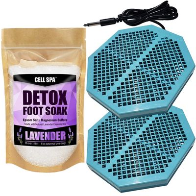 Cell Spa 2 Pack CS-900 Twice Powerful 6.5" x 5.5" Ion Detox Foot Bath Arrays Coil Stainless Steel Aqua Ionic Cleanse Array Compatible With Most 1/4" Plug Type Detox Machines (LAVENDER)