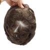 LYRICAL HAIR Mens Hair System Transparent French Lace Human Hair Thin Skin Mens Toupee Gray Brown Black Blonde Men Hair Piece (6 * 9", 7# VERY LIGHT BROWN-120% medium light to medium density) view 4