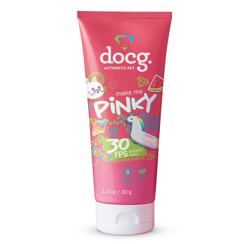 docg. Authentic PET Pinky Vegan and Waterproof 30 SPF Sunscreen - Extra Large SPF 30+ Moisturizing Pet Sunscreen - Vitamin and Essential Oil Sunscreen - Ideal for Home or Travel - 30g