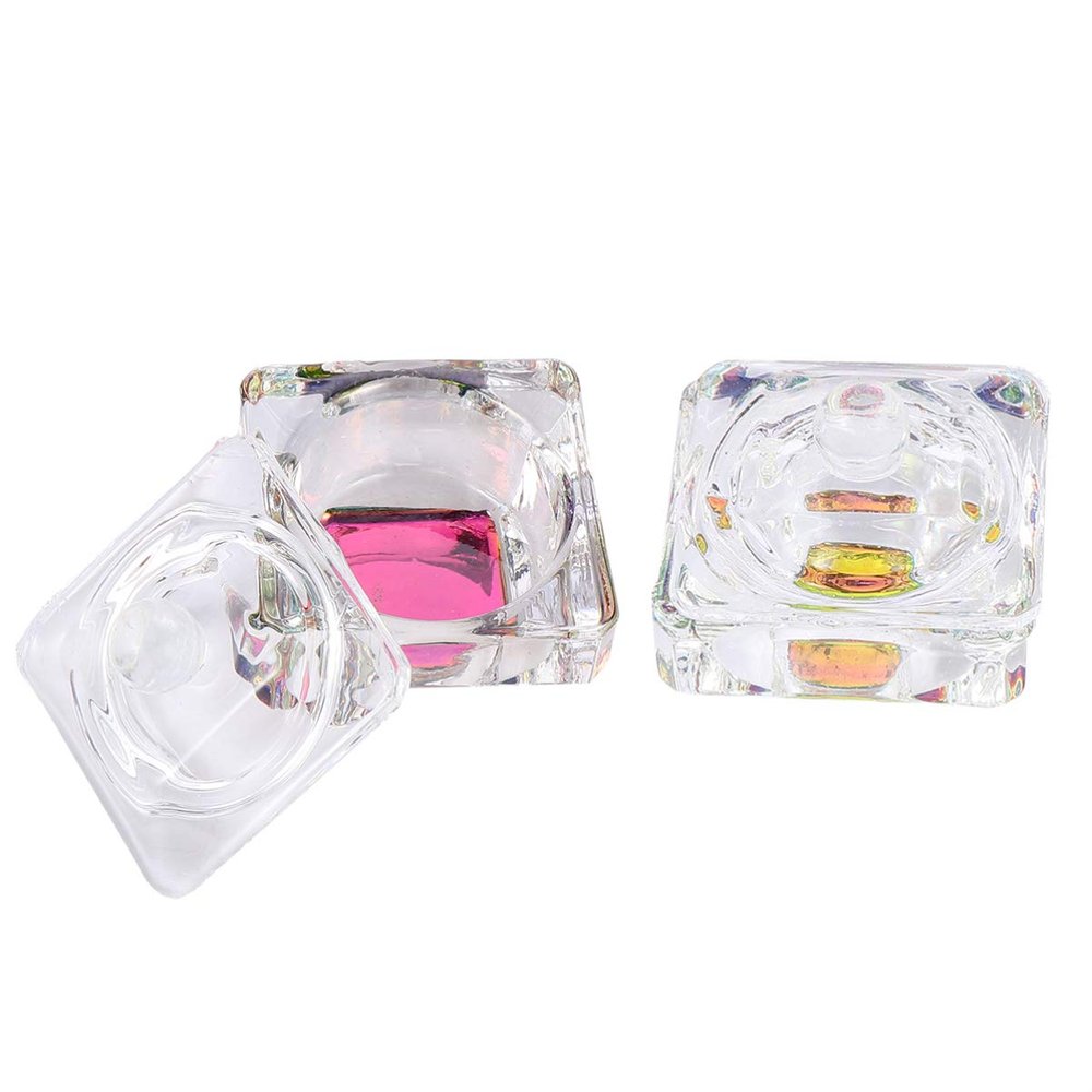 2pcs Nail Glass Crystal Cup Nail Crystal Glass Cup Nail Art Glass Dish Nail Crystal Container Nail Art Supplies Nail Liquid Container Nail Art Cup